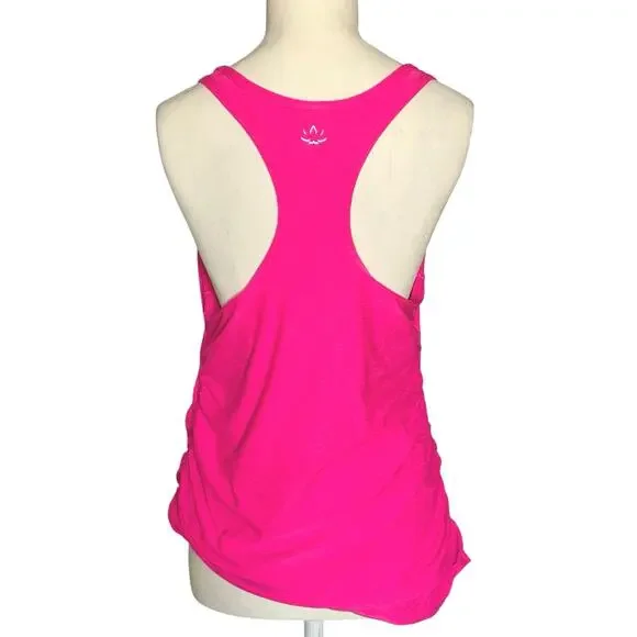 Beyond Yoga Beyond The Bump Spacedye Ruched Maternity Tank Top Sz L Neon Pink - Picture 3 of 8